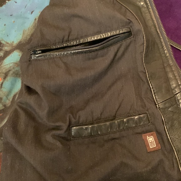 Men’s Danier, black leather jacket with detachable hood, labeled XL - Picture 10 of 16